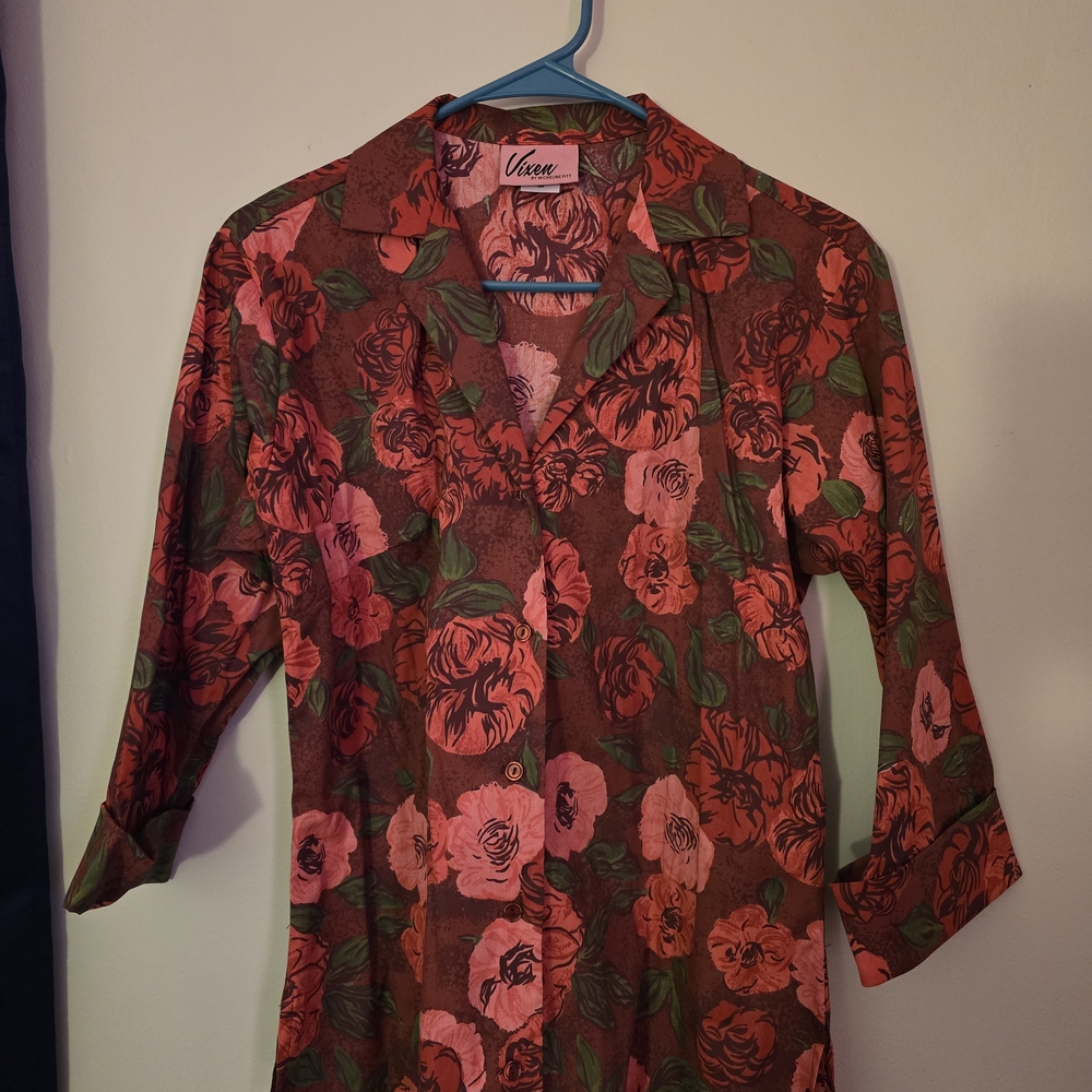 Vixen By Micheline Pitt Edward Scissorhands Red Rose Blouse